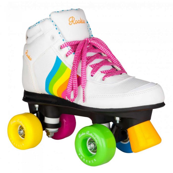 Patine cu rotile Rookie Forever Rainbow White - Click Image to Close