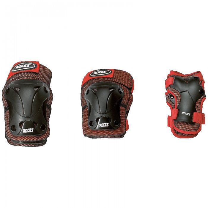 Set Protectii Roces ventilated 3 pack junior red/black - Click Image to Close