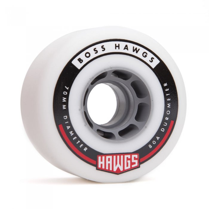 Set 4 roti Longboard Boss Hawgs 70mm white/grey