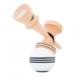 Kendama USA Kaizen Jet Shape Triple Stripe Silk White/Black
