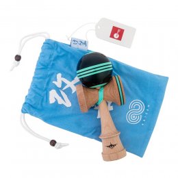 Kendama USA Kaizen Jet Shape Triple Stripe Super Stick Black/Mint