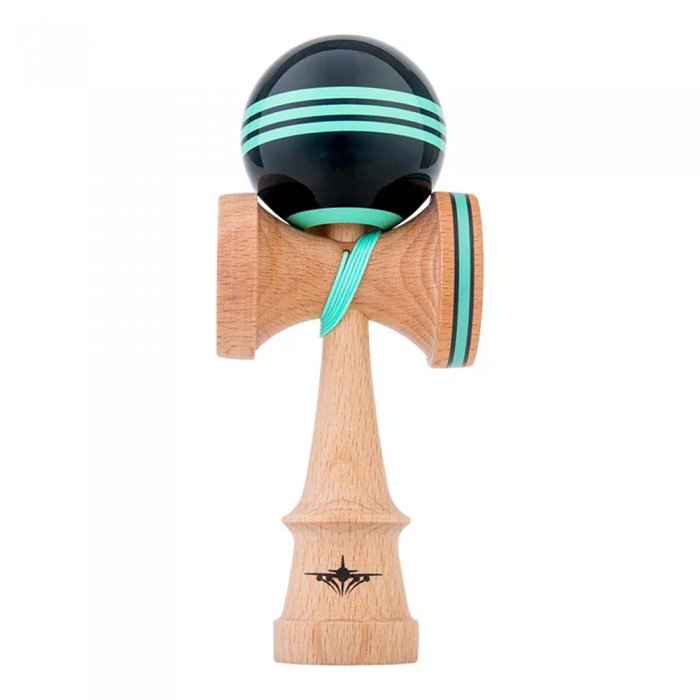 Kendama USA Kaizen Jet Shape Triple Stripe Super Stick Black/Mint