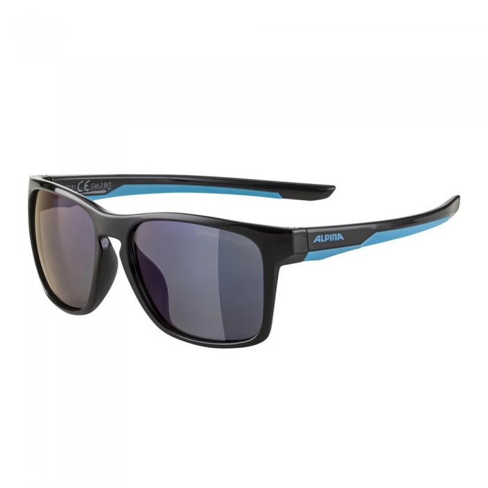 Ochelari de soare Alpina Flexxy Cool Kids I Black-Cyan/Ceramic Mirror Blue