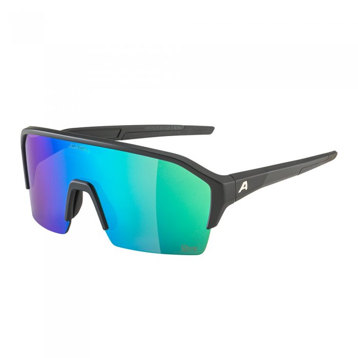 Ochelari de soare Alpina Ram HR Black Matt Q-Lite Mirror Green