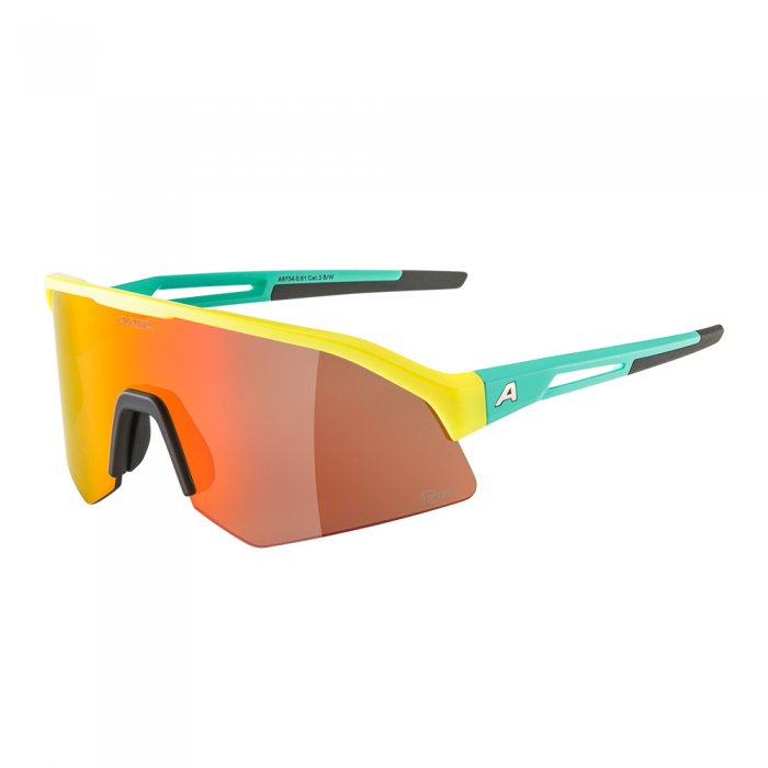 Ochelari de soare Alpina Sonic HR Yellow-Tourquise Matt Q-Lite Mirror Red