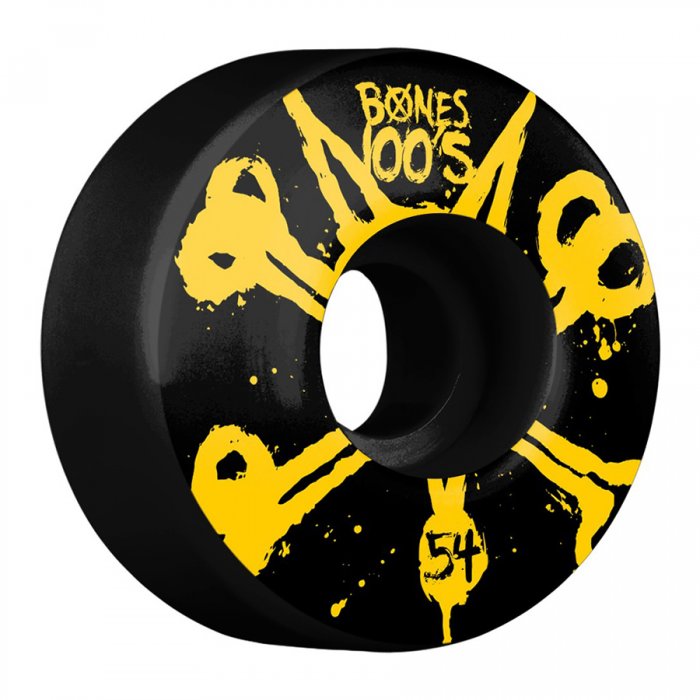 Set 4 roti skateboard Bones SBA 100s Black Yellow 54mm