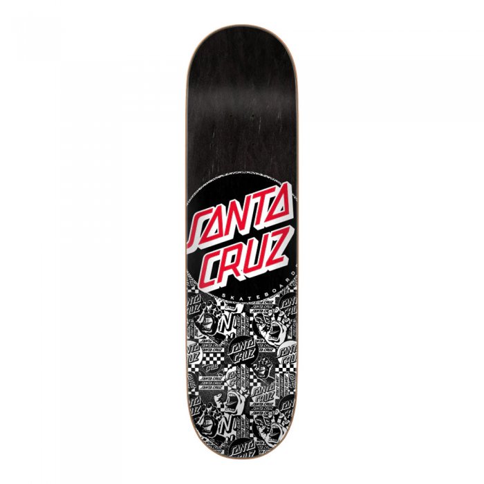 Deck Skateboard Santa Cruz Flier Collage Dot Black 8.125inch