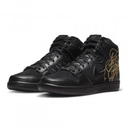 Incaltaminte Nike SB Dunk High Pro QS X Faust Black/Metallic Gold