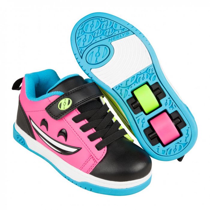 Heelys Dual Up X2 Black/Hot Pink/Cyan/Yellow