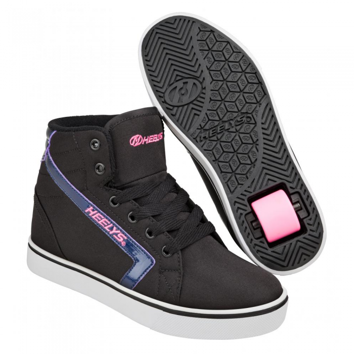 Heelys GR8R Hi Black/Black Hologram/Pink