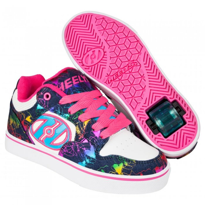 Heelys Motion Plus White/Denim/Rainbow Foil