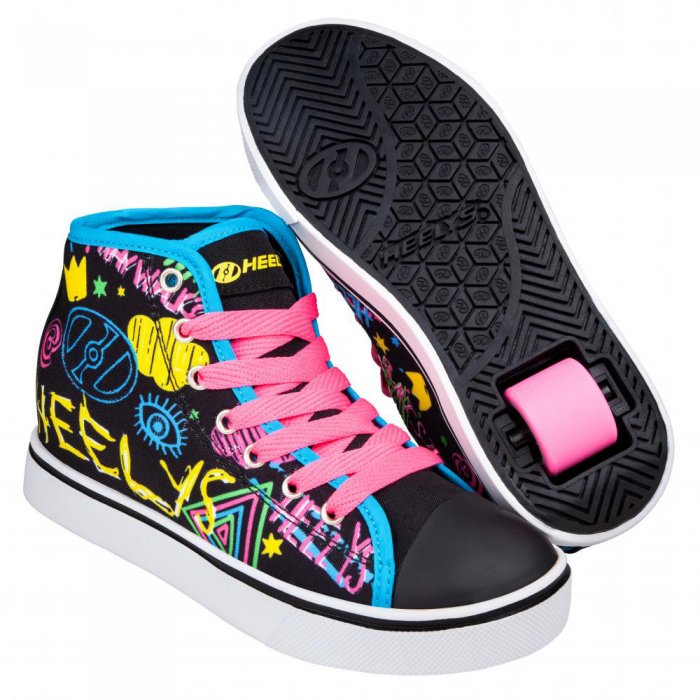 Heelys Veloz Black/Rainbow/Scribble