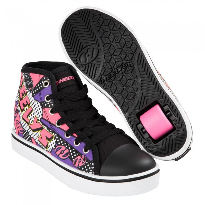 Heelys Veloz Black/White/Pink/Comic