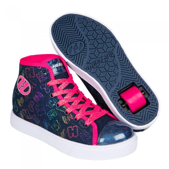 Heelys Veloz Denim/Hot Pink/Rainbow