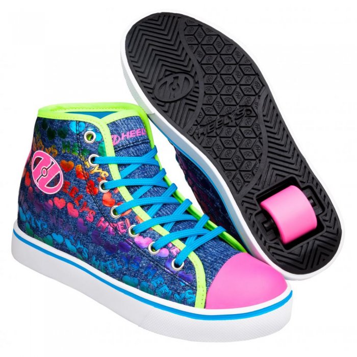 Heelys Veloz Denim/Glitter/Rainbow