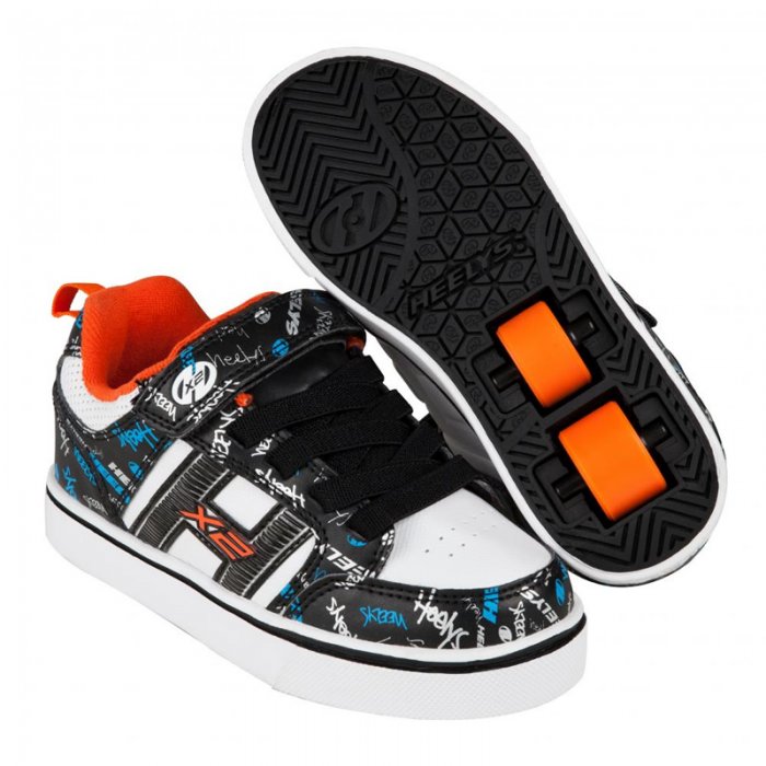 Heelys X2 Bolt Plus Black/White/Orange/Cyan