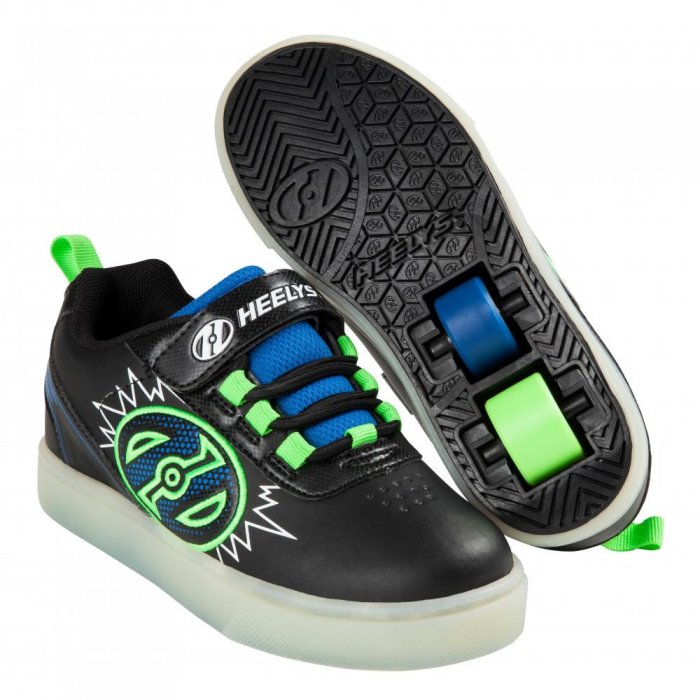 Heelys X2 POW Lighted Black/Blue/Green