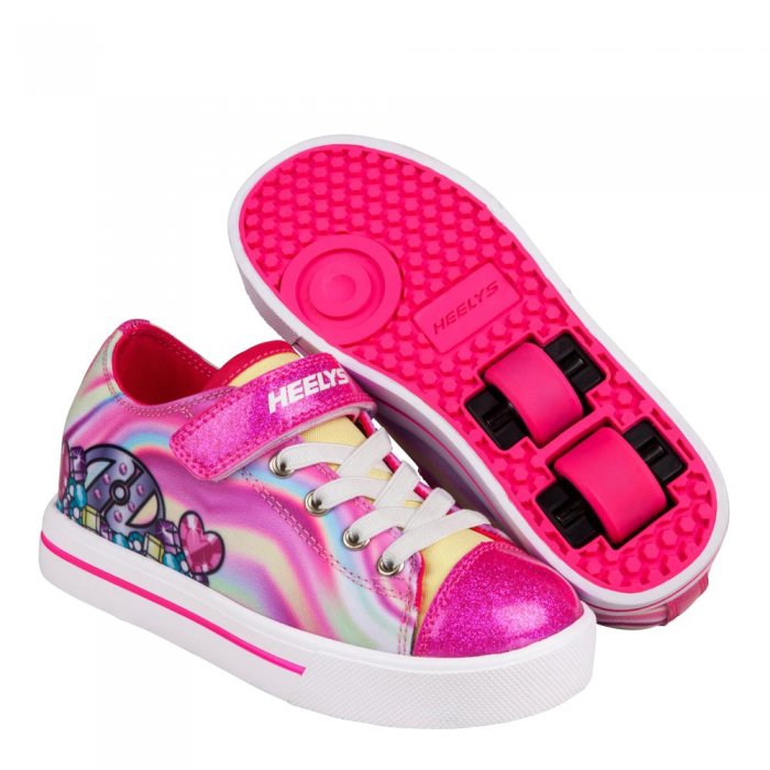 Heelys Snazzy X2 Hot Pink/Multi Heart Swirl Nyl