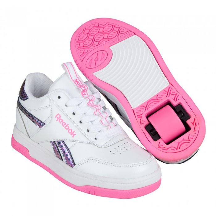 Heelys X Reebok CL Court Low White/Neon Blue/Yellow/Pink