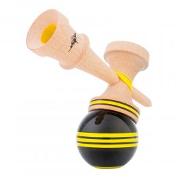 Kendama USA Kaizen Jet Shape Triple Stripe Black/Yellow