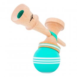 Kendama USA Kaizen Jet Shape Triple Stripe Teal/White