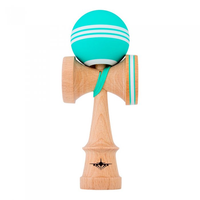 Kendama USA Kaizen Jet Shape Triple Stripe Teal/White