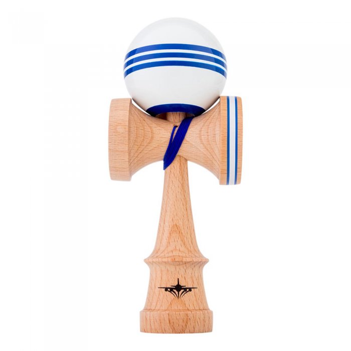 Kendama USA Kaizen Jet Shape Triple Stripe White/Blue