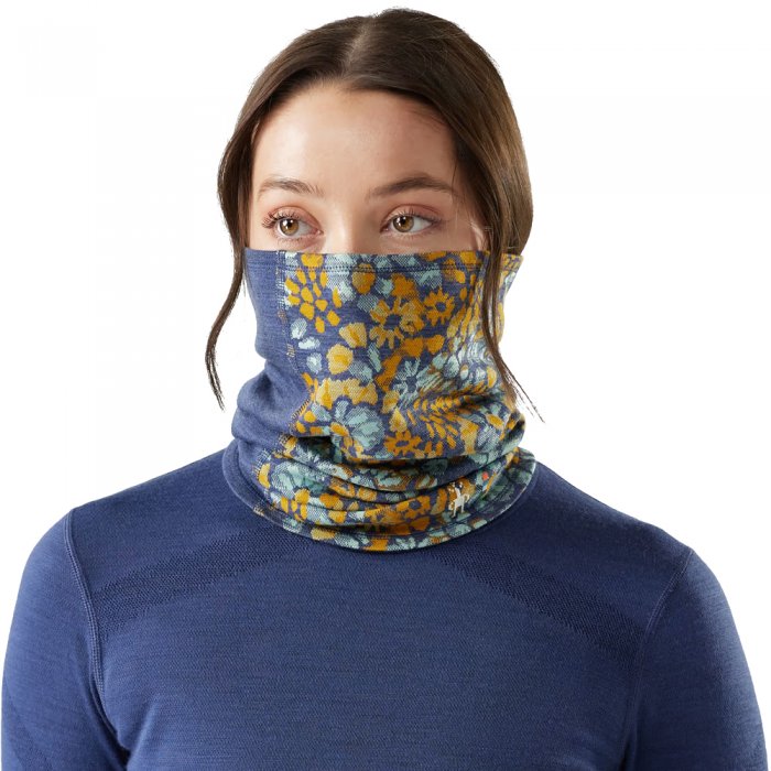 Necktube Smartwool Thermal Merino Colorblock Nightfall Blue Floral