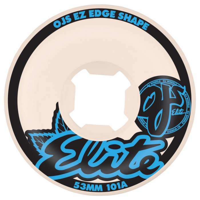 Set 4 roti skateboard OJ Elite EZ Edge 101a White 53mm - Click Image to Close