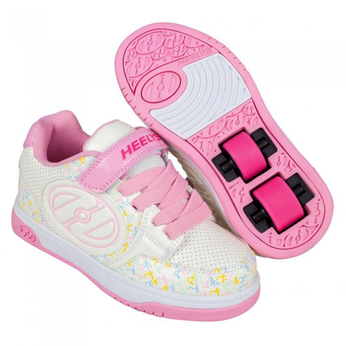 Heelys Plus X2 White/Light Pink/Multi Logo