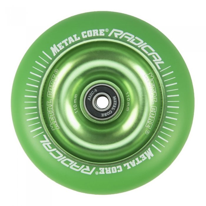 Roata Trotineta MetalCore Radical 110mm + Abec 9 Green/Green