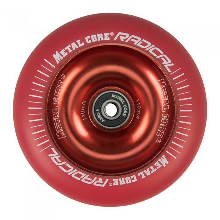 Roata Trotineta MetalCore Radical 110mm + Abec 9 Red/Red