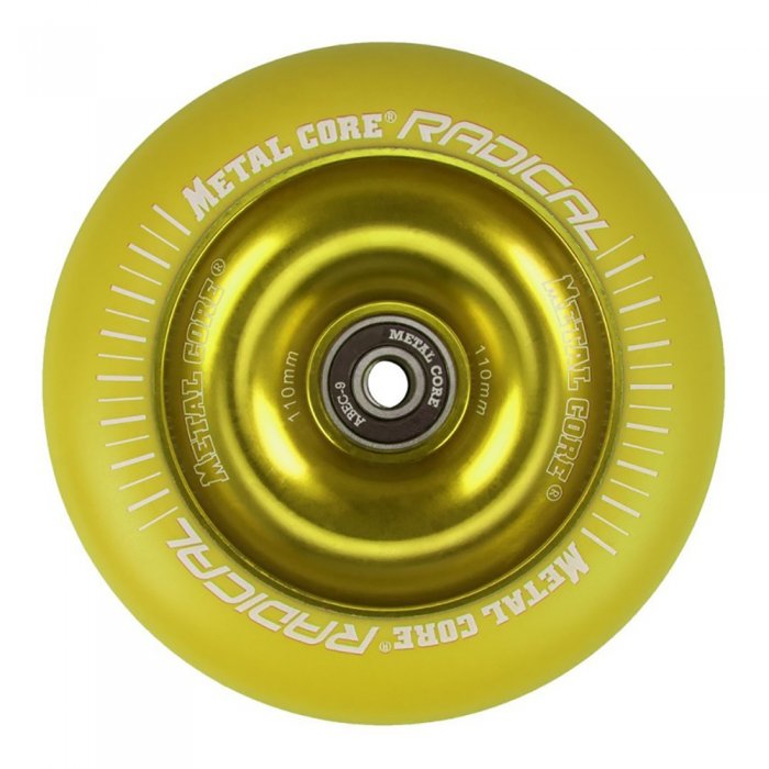 Roata Trotineta MetalCore Radical 100mm + Abec 9 Yellow/Yellow