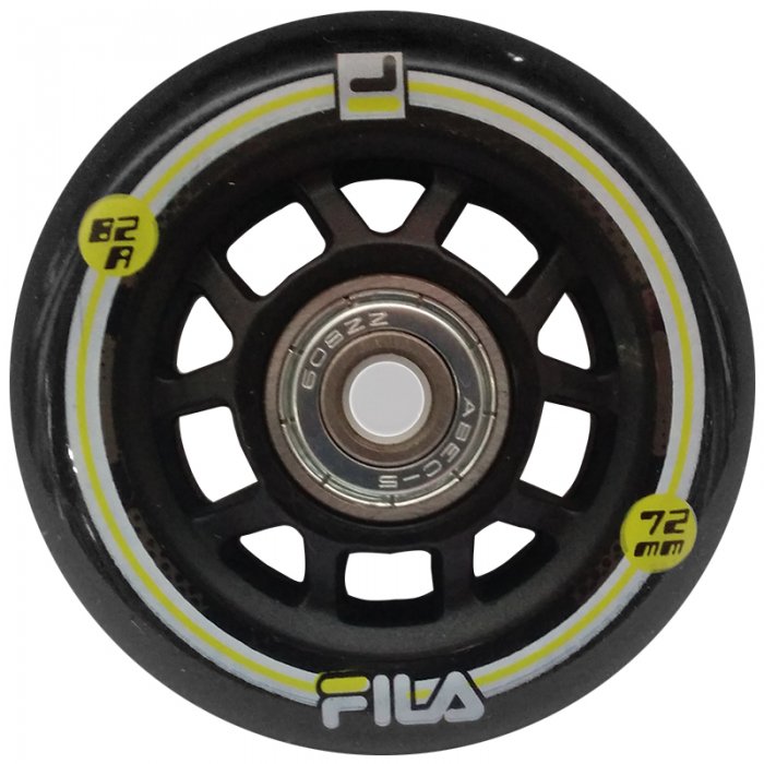 Set 8 Roti FILA 72mm negre duritate 82a cu rulmenti ABEC 5