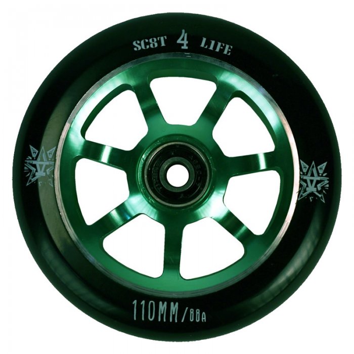Roata Trotineta Delta 841 110mm + Abec 7 verde
