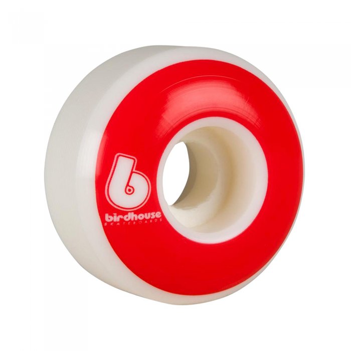 Set 4 roti skateboard Birdhouse B Logo white/red 53mm