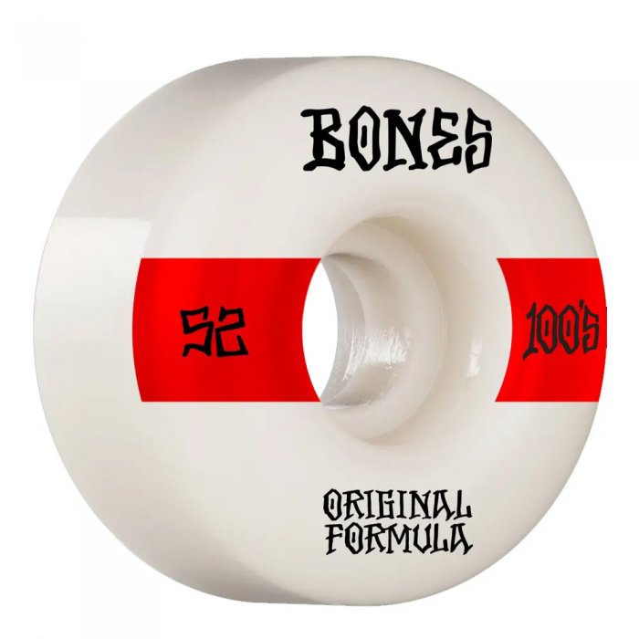 Set 4 roti skateboard Bones 100 No.14 White V4 Wide 52mm