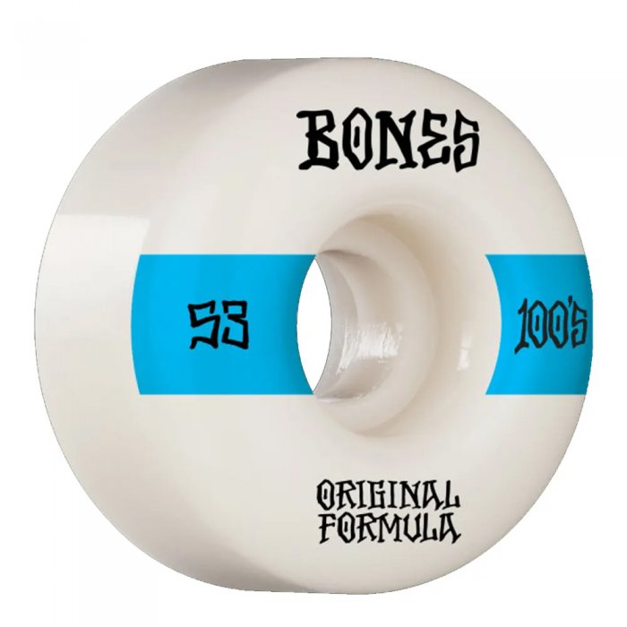 Set 4 roti skateboard Bones 100 No.14 White V4 Wide 53mm