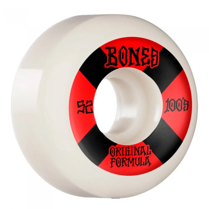 Set 4 roti skateboard Bones 100 No.4 White V5 Sidecut 52mm