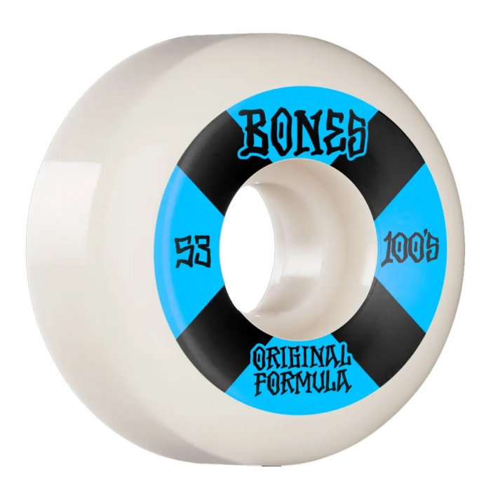Set 4 roti skateboard Bones 100 No.4 White V5 Sidecut 53mm