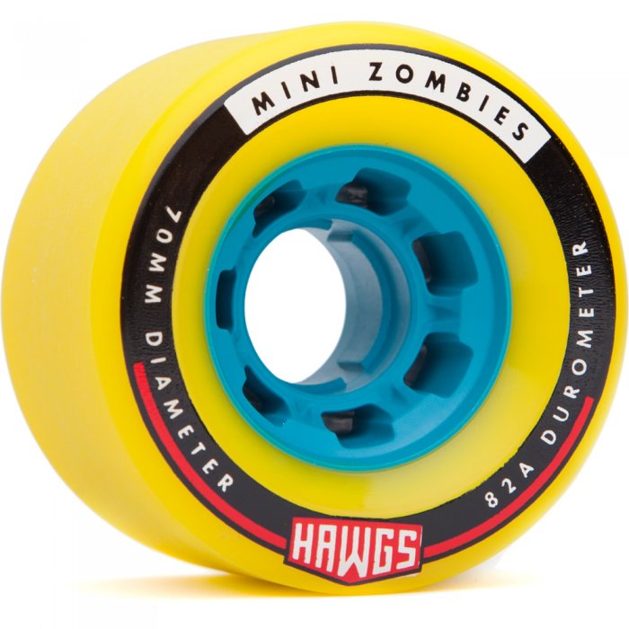 Set 4 roti Longboard Mini Zombie Hawgs 70mm yellow