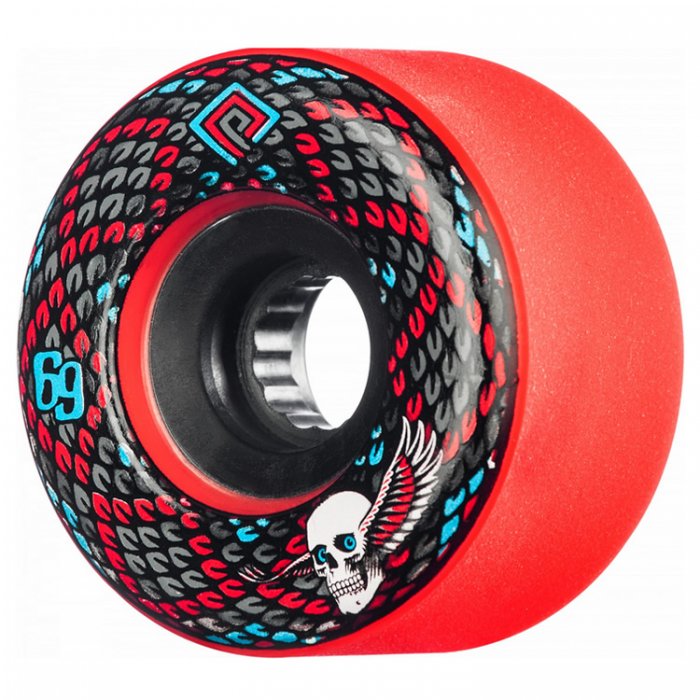 Set 4 roti Longboard Powell Peralta Snakes 69mm red