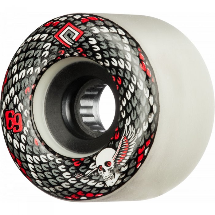 Set 4 roti Longboard Powell Peralta Snakes 69mm white