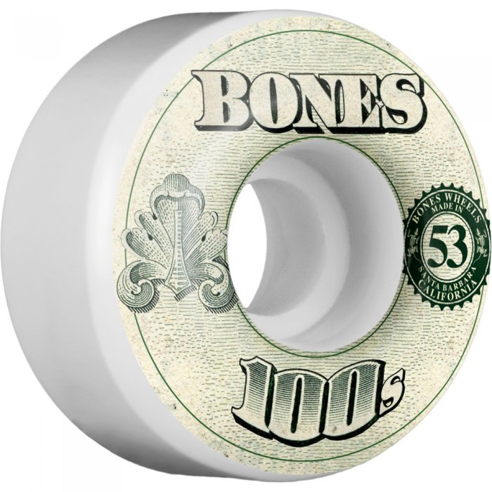 Set 4 roti skateboard Bones 100 White V4 53mm