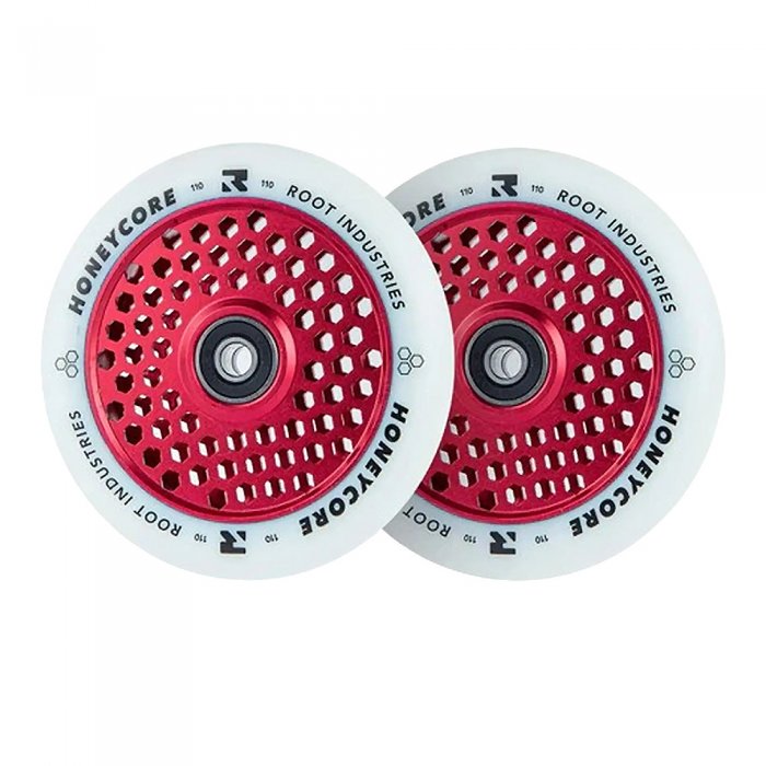 Set 2 roti Trotineta Root Honeycore White 110mm Red