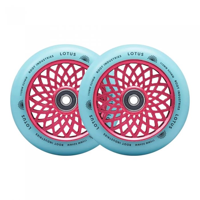 Set 2 roti Trotineta Root Lotus 110mm Pink/Isotope