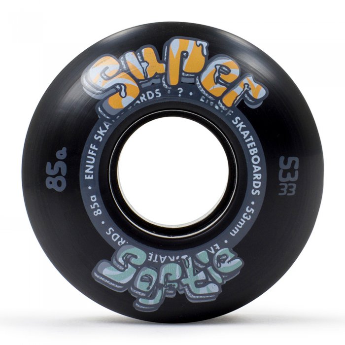 Set 4 roti skateboard Enuff Super Softie 53mm Black - Click Image to Close