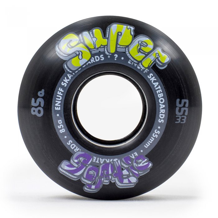 Set 4 roti skateboard Enuff Super Softie 55mm Black - Click Image to Close