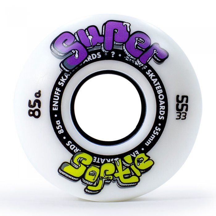 Set 4 roti skateboard Enuff Super Softie 55mm White - Click Image to Close