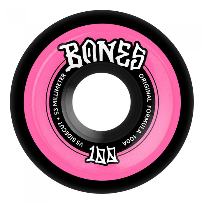 Set 4 Roti Skateboard Bones OG Formula 100s Sidecut V5 Black 100A 53mm